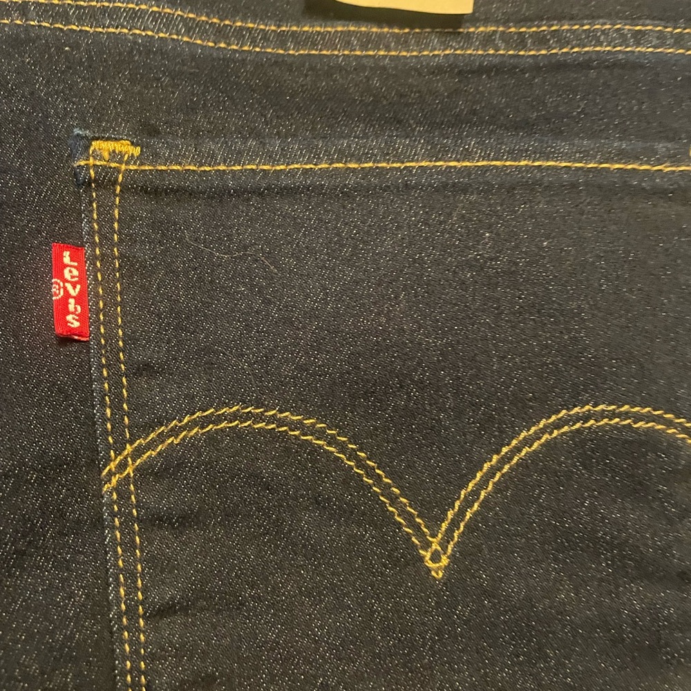 Levi's Indigo Shaping Skinny Jeans with Yellow Stitching